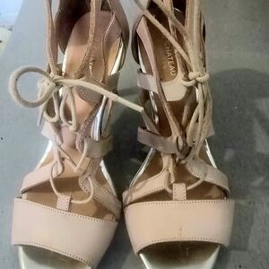 Chateau Blush Lace-Up Heels